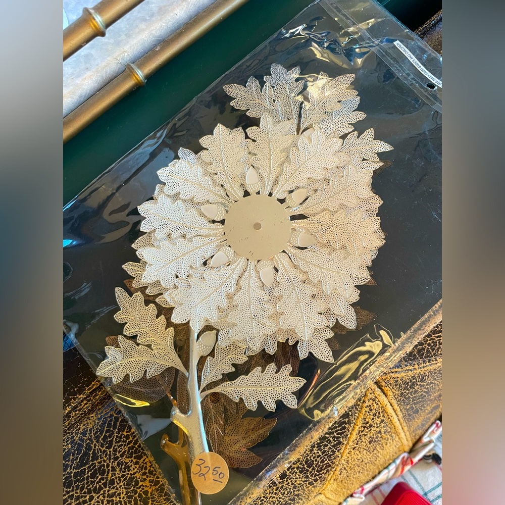✨Vintage✨ two NWT foil winter tree tea candle holders centerpiece Holiday decor